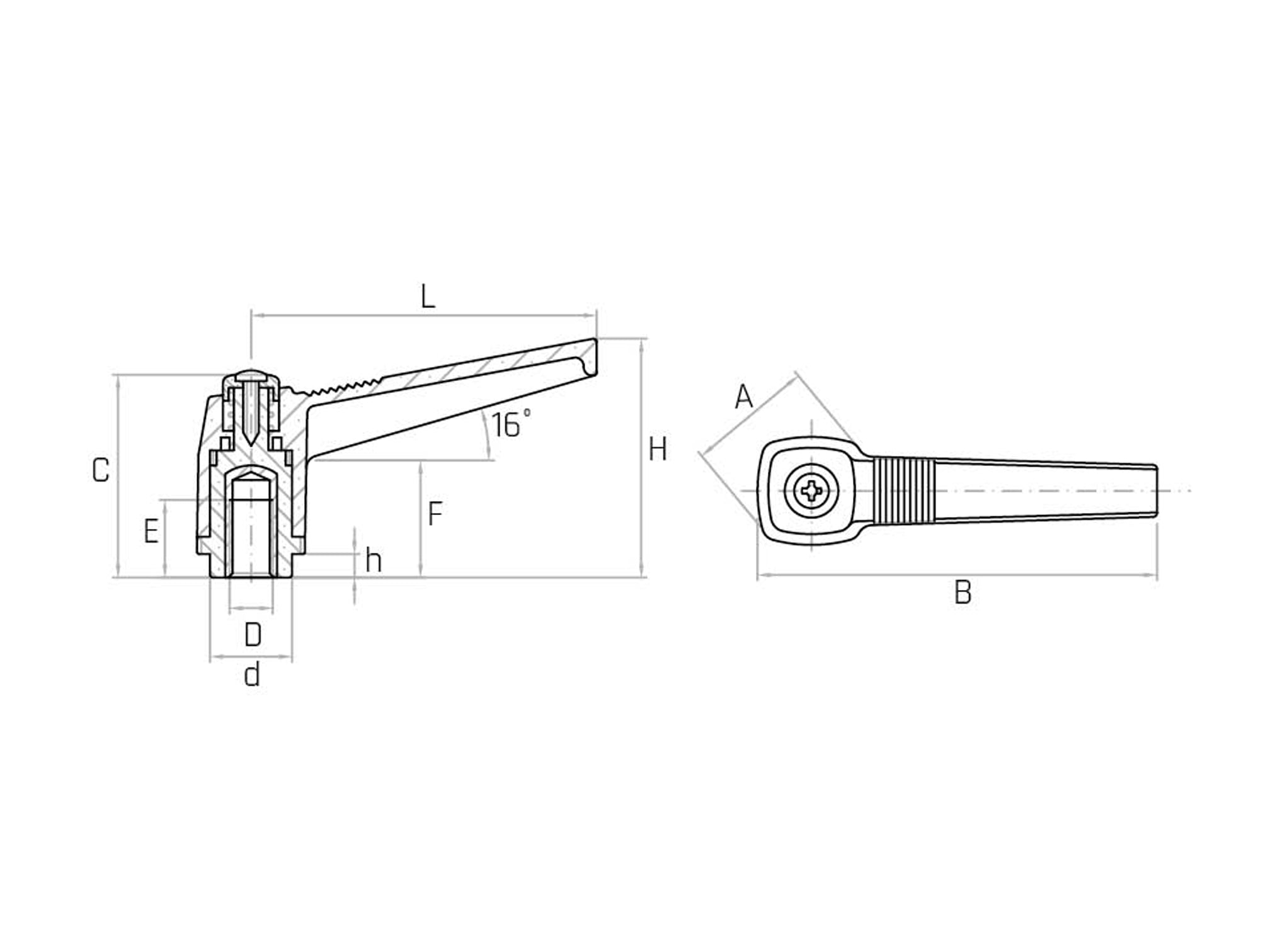 KRBX - Adjustable handle with stainless steel socket (Pack of 10 pcs and 5 pcs) - Gamm KRBX - Adjustable handle with stainless steel socket (Pack of 10 pcs and 5 pcs) - Gamm
